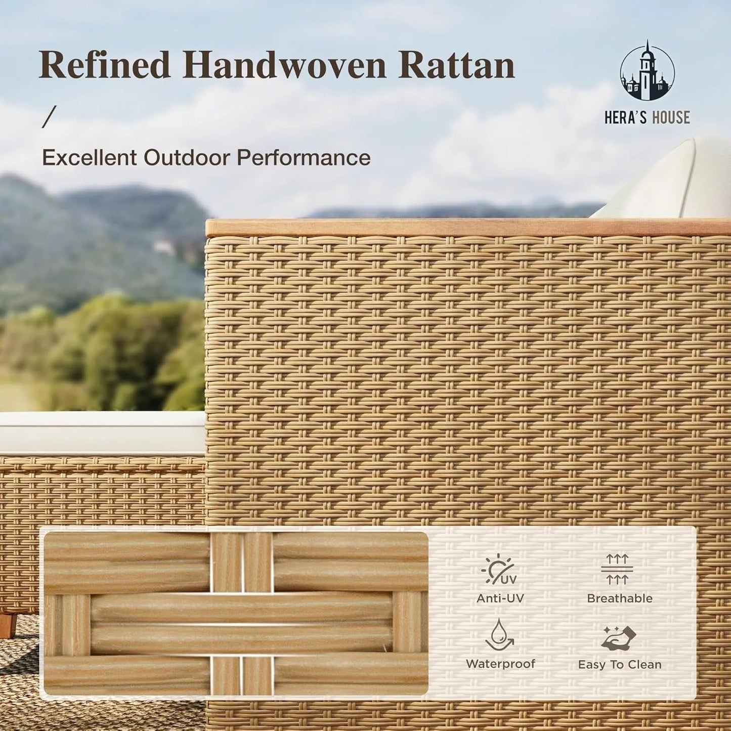 XIUWO 3-Piece Patio Furniture Set Wicker Outdoor Collection