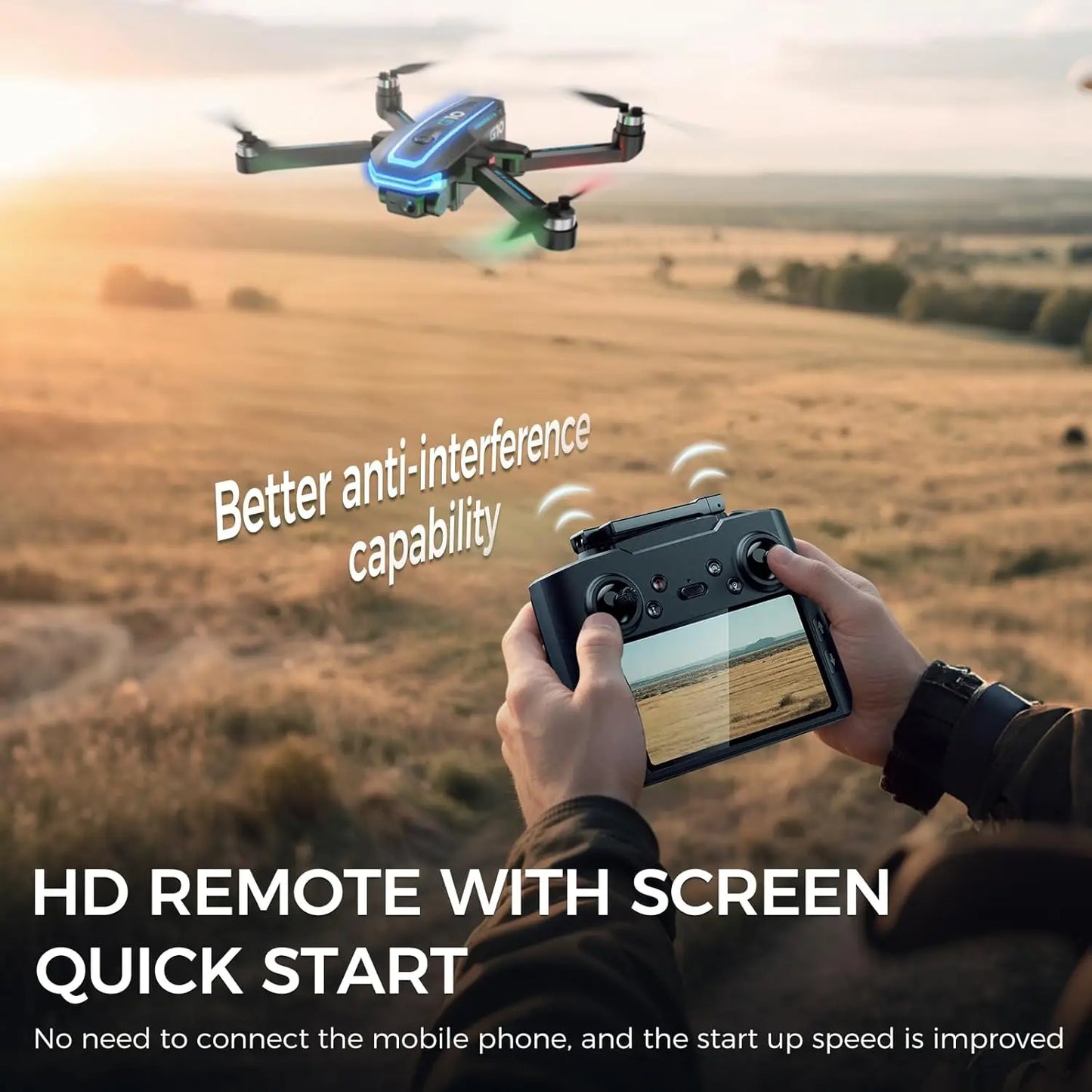 4K GPS Drone With HD Screen Auto Return Follow Me Beginner Friendly Under 250g