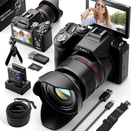 NBD 64MP 5K Digital Camera With 16x Optical Zoom WiFi And App Control