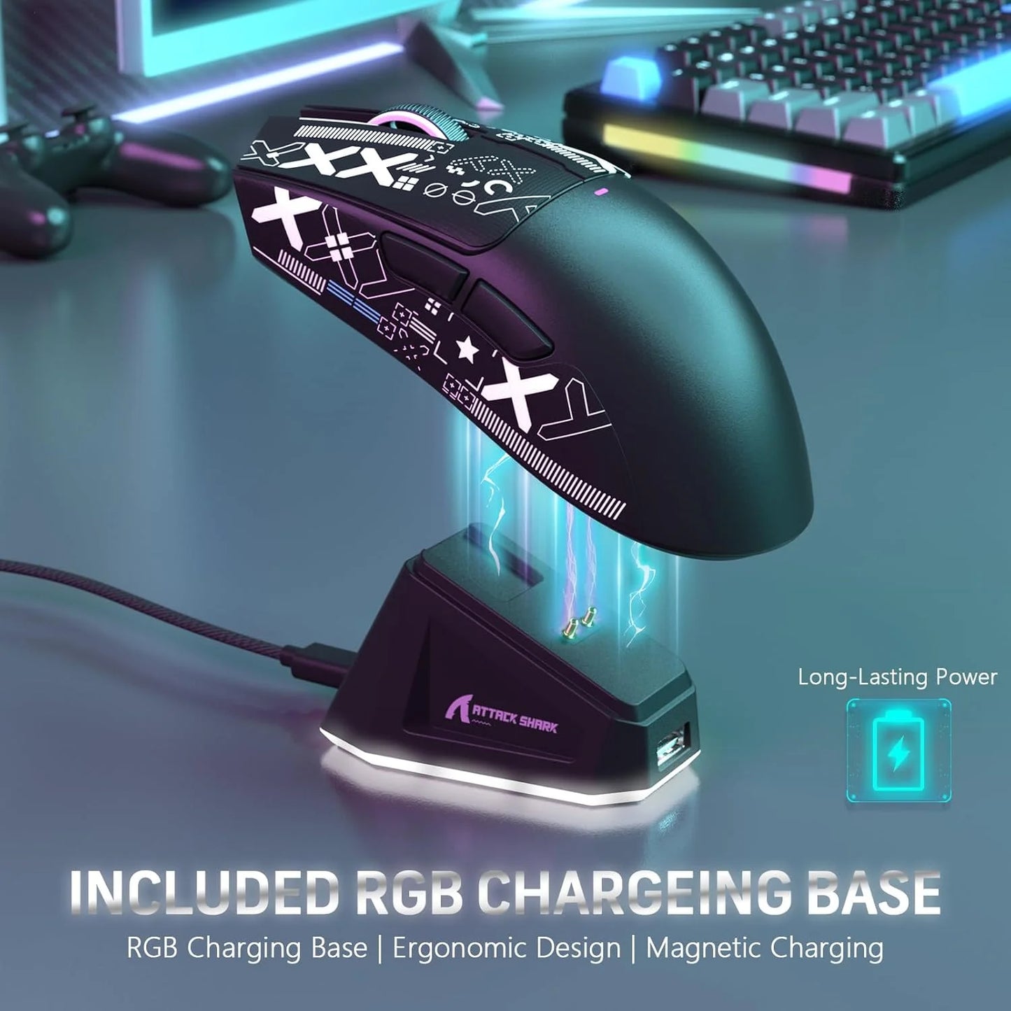 Attack Shark X11 Wireless Gaming Mouse With RGB Dock