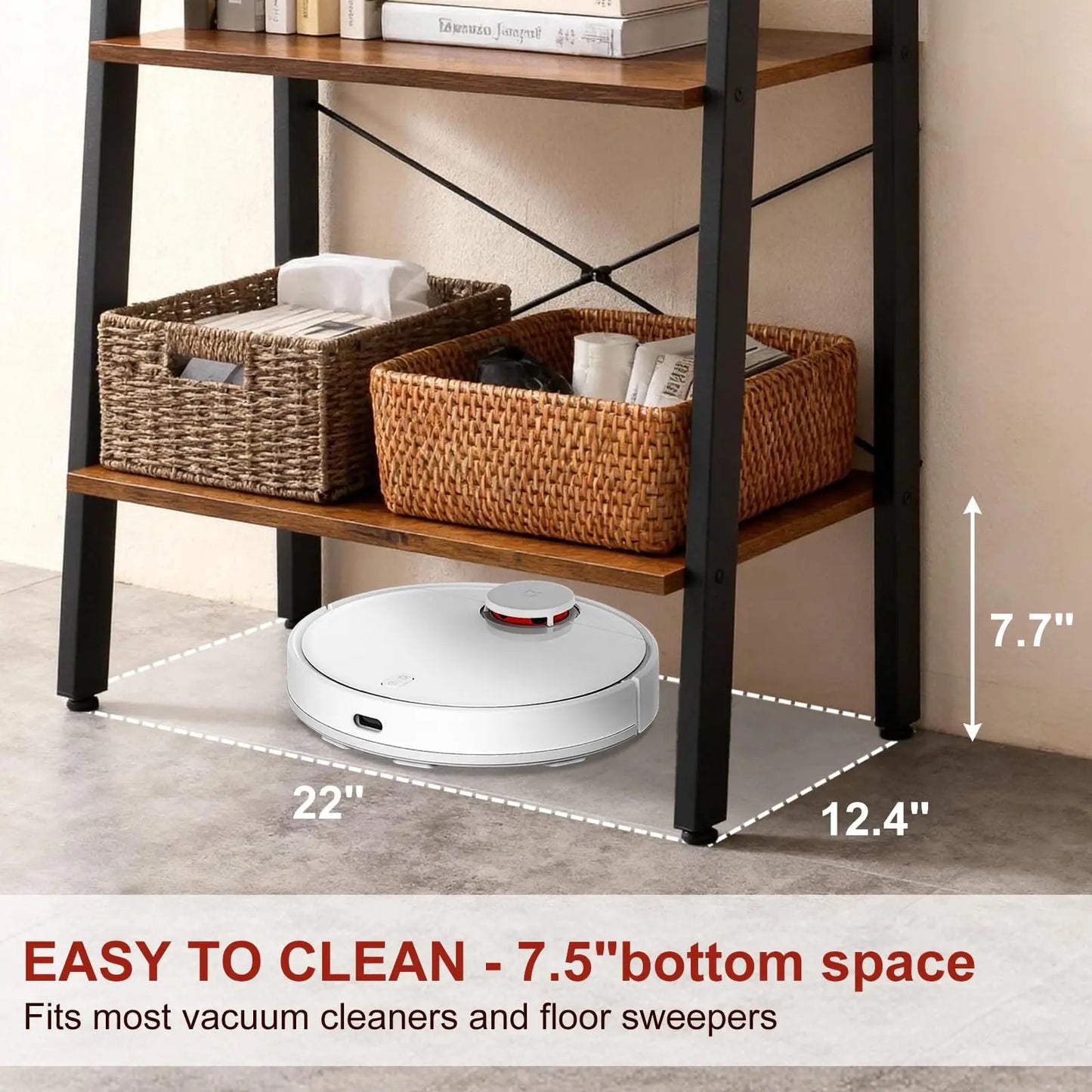 JHK 4-Tier Display Bookshelf Wooden Standing Shelf For Living Room