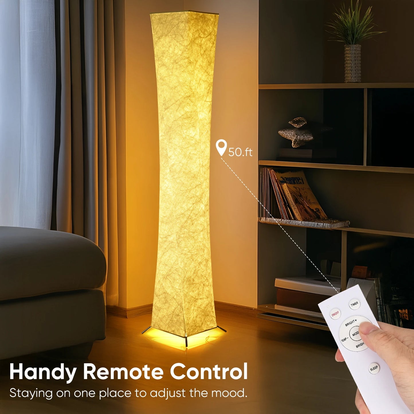 Soft Light Floor Lamp With Brushed Nickel Finish And LED