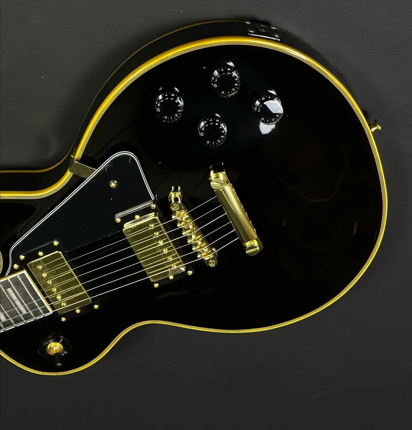 Black LPAUL Mahogany Body rosewood Fingerboard Electric Guitar HH Pickups yellow binding Free Shipping