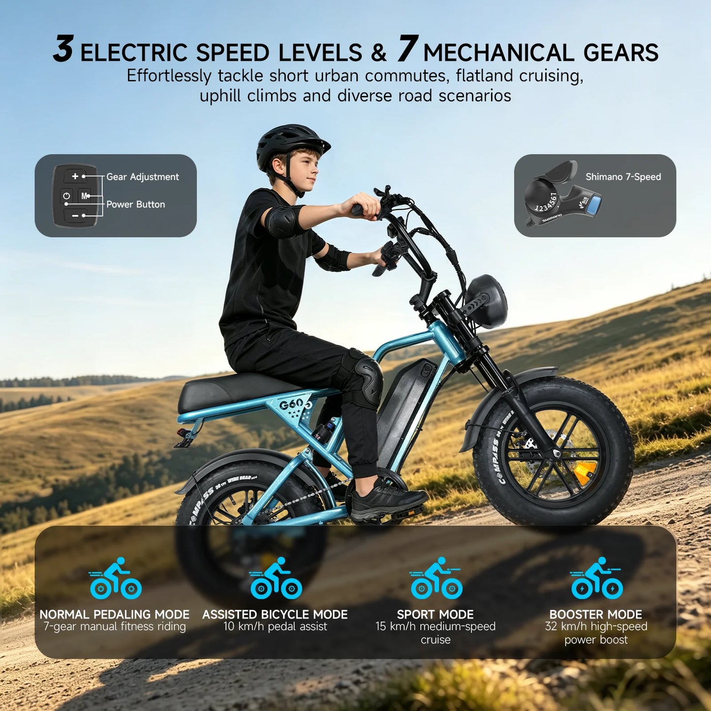 Obx 500W Mini Electric Mountain Bike With Lithium Battery