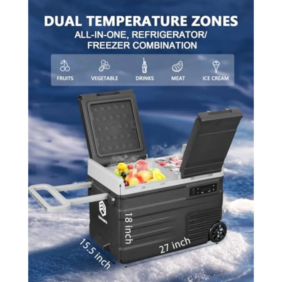 Vehicle Camping Electric Cooler Dual Zone 12V Refrigerator