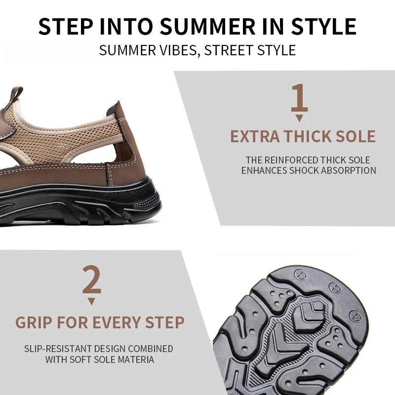 Men's Breathable Mesh Sandals Outdoor Lightweight Beach Shoes