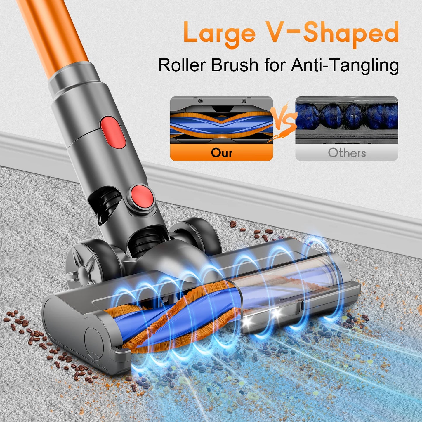 Honki Cordless Wet And Dry Vacuum Cleaner With LED For Pet Hair Carpet