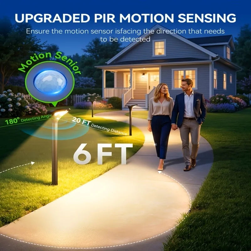 Solar Pathway Lights With Motion Sensor 6 Pack Outdoor