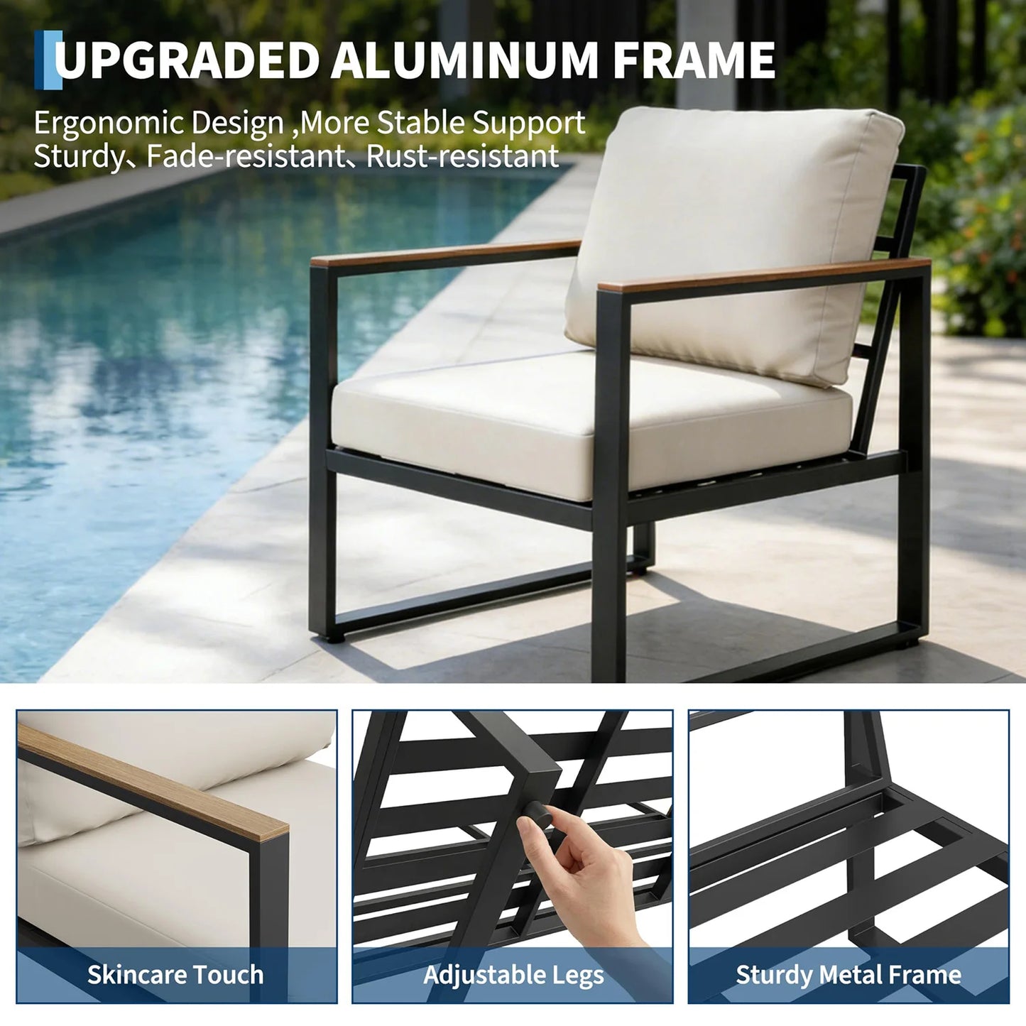 HobbyLane Modern 4-Piece Outdoor Patio Conversation Set
