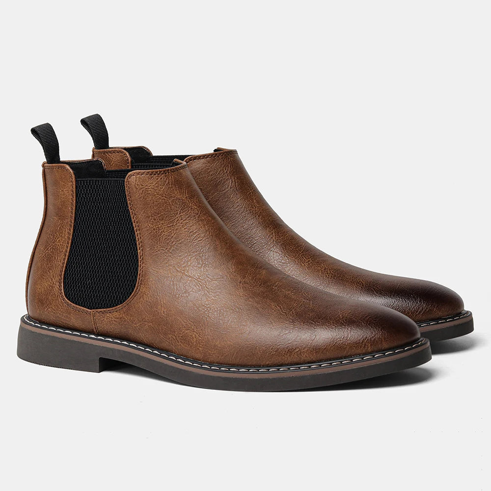 Hecrafted Chelsea Boots for Men Leather Casual Retro Ankle Boots