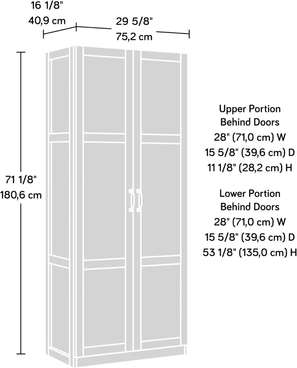 XMSJ Tall Storage Cabinet With 4 Adjustable Shelves