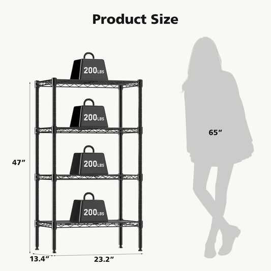 JHK 3-5 Tier Metal Wire Storage Shelves Adjustable Racks