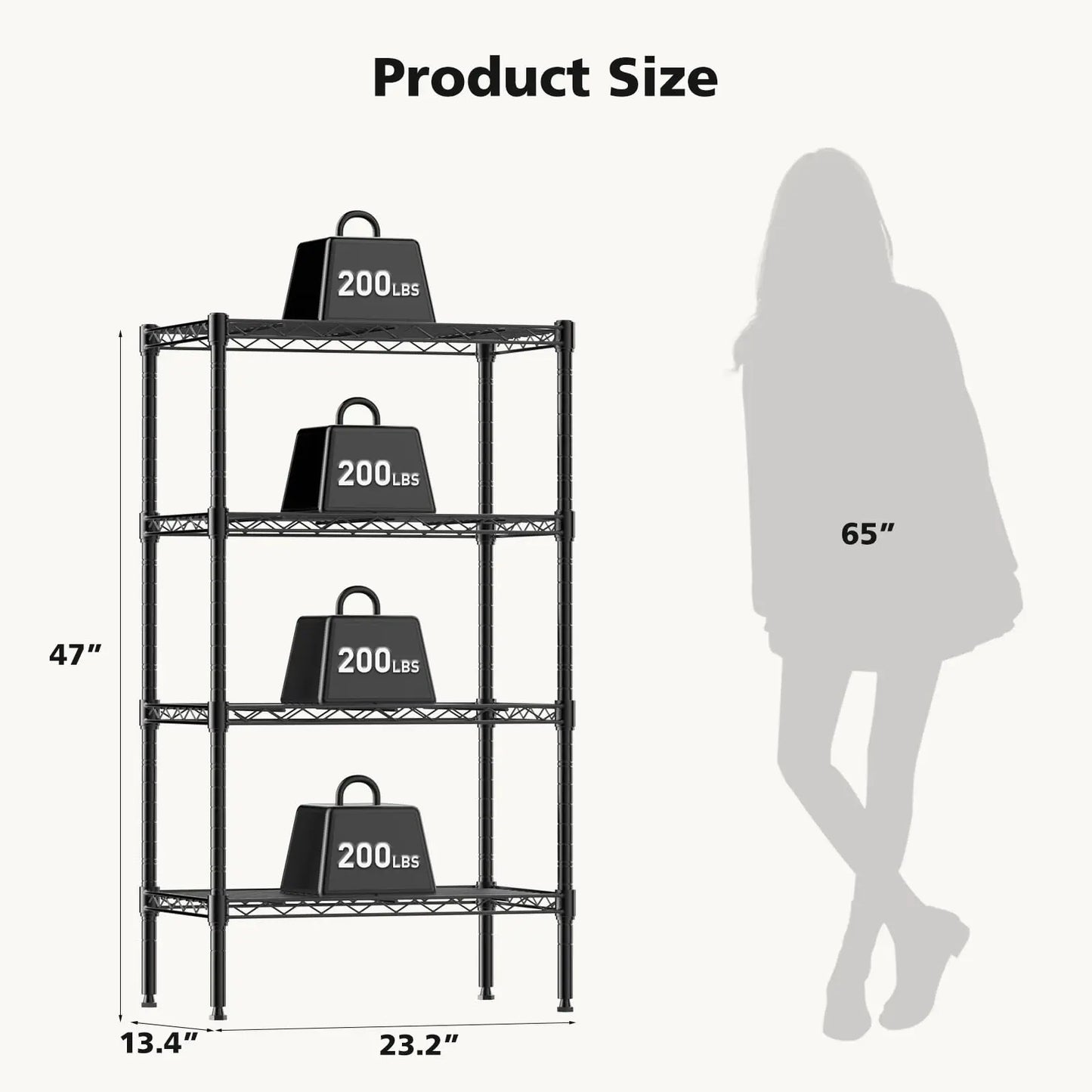 JHK 3 To 5 Tier Metal Wire Shelves Adjustable Racks