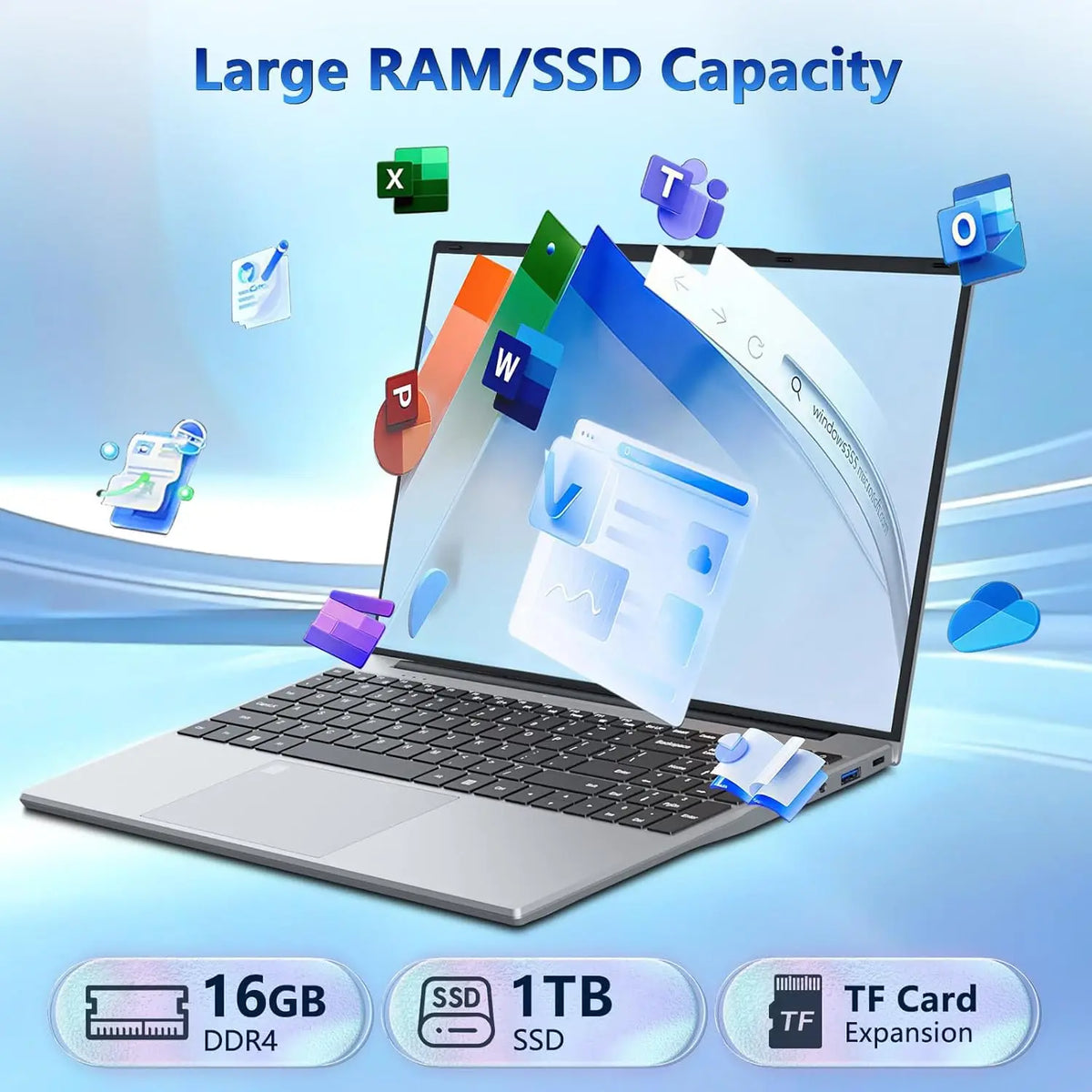 Xiaman 15.6 inch Windows 11 Pro Laptop Computer Intel Core i3 IPS 1080P Notebook PC Office Study Laptops Fingerprint Unlock