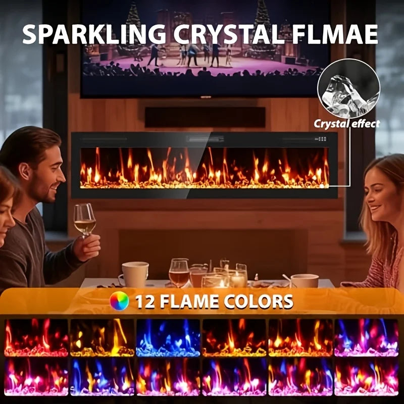 Electric Fireplace Wall Mount Freestanding Inset With Timer Dimmer
