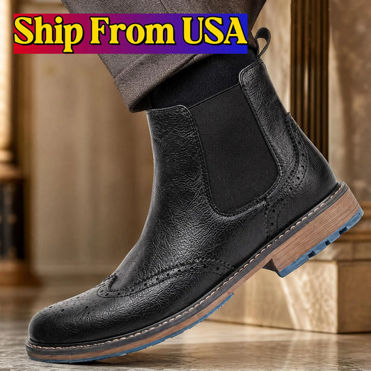 Hecrafted Chelsea Boots For Men Classic Leather Ankle Fit