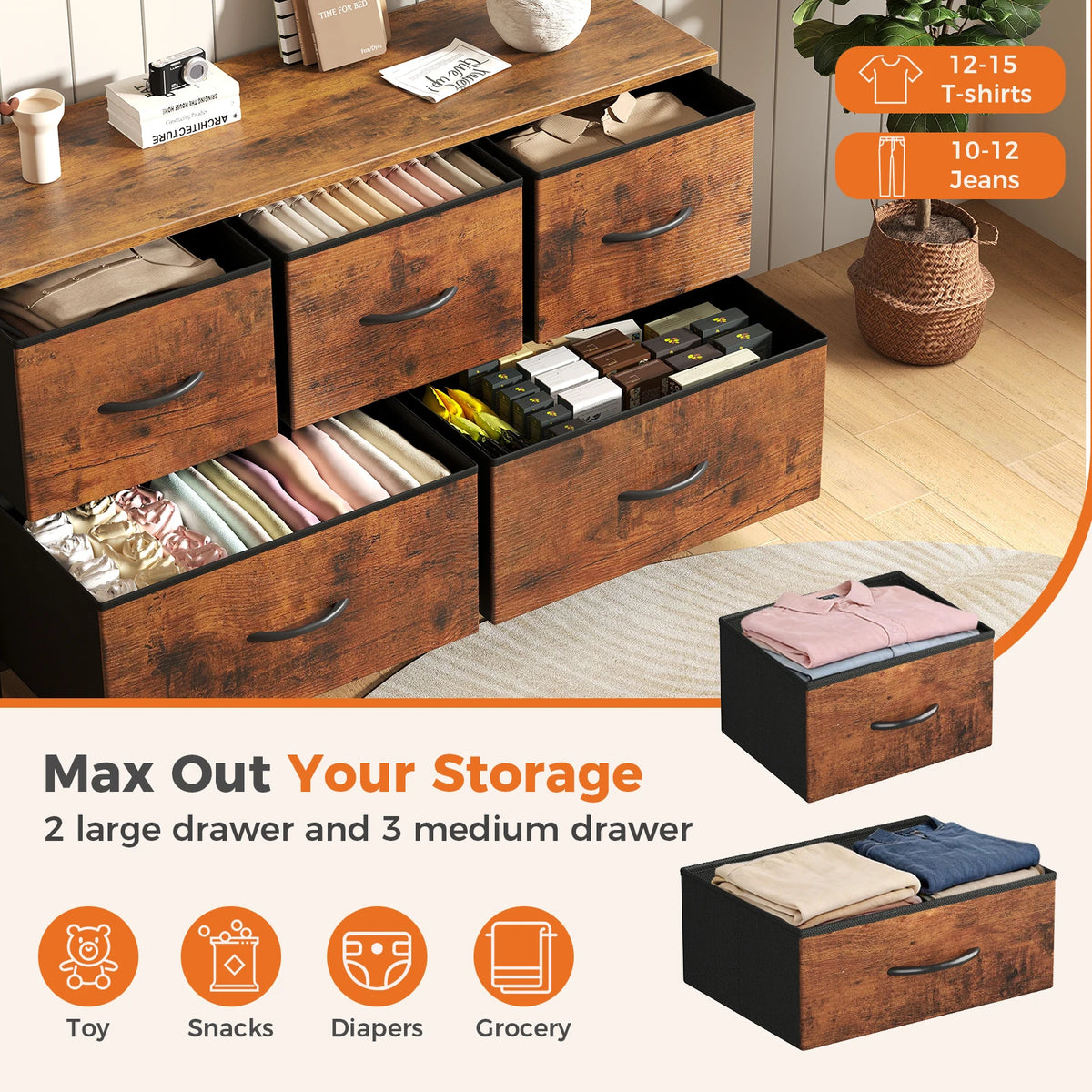 MCQ Modern Storage Cabinet With Wooden Top And Metal Frame