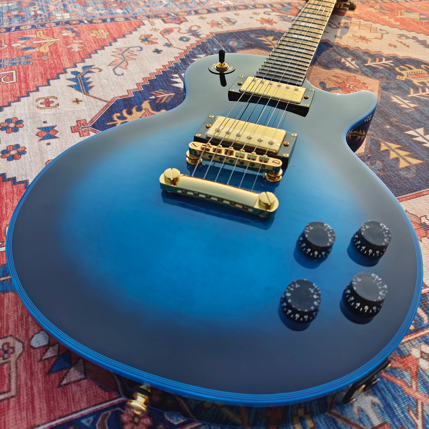 Blue burst Electric Guitar blue Binding Rosewood Fretboard FROM SHIP US