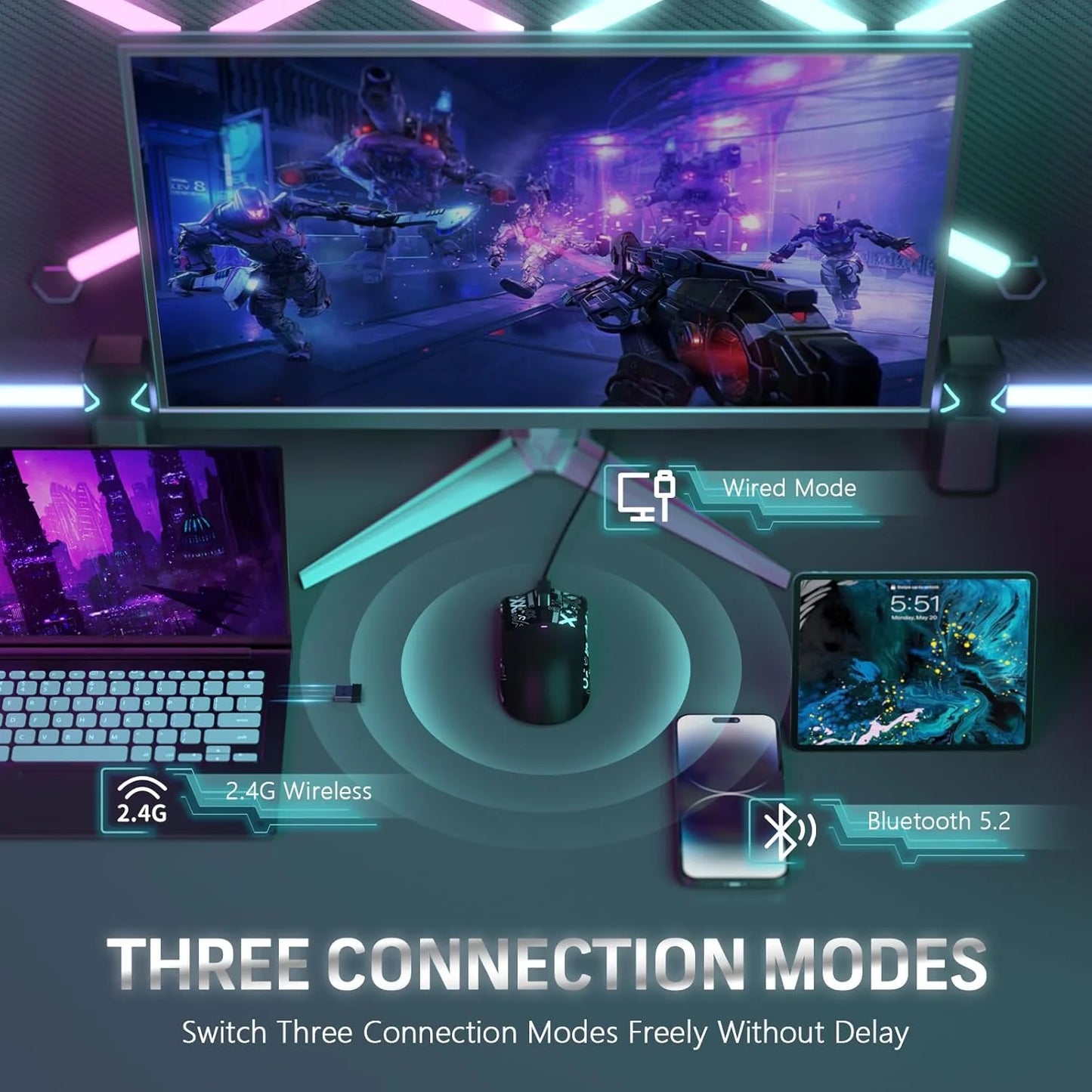 Attack Shark X11 Wireless Gaming Mouse Tri Mode 22K DPI