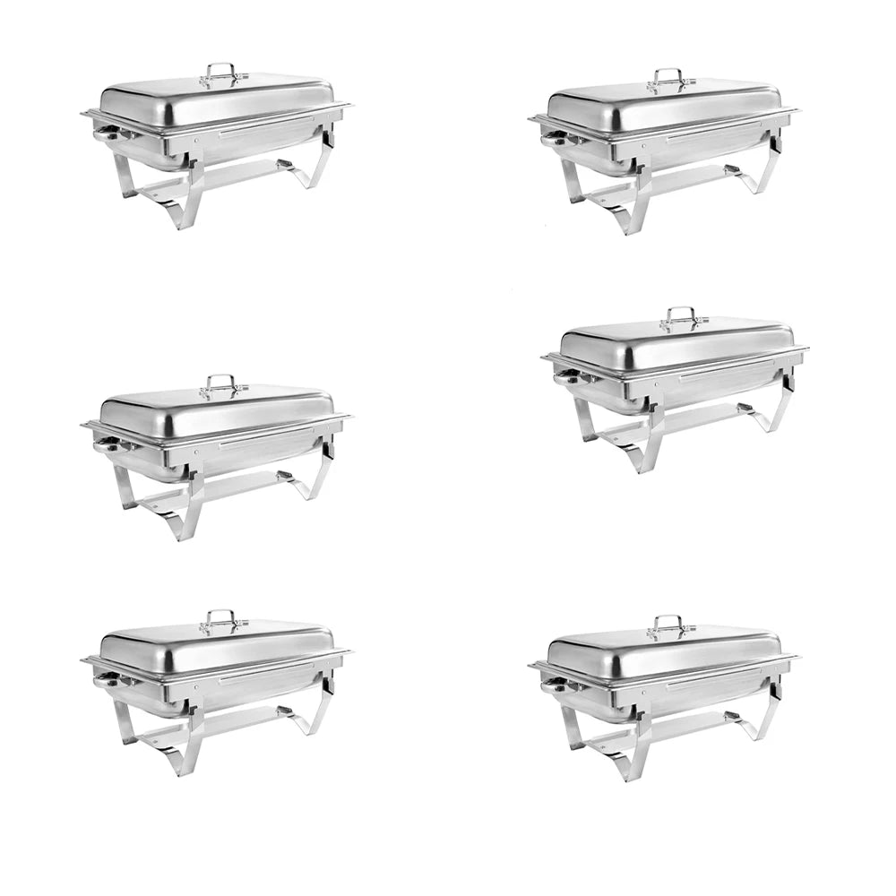 2/4/6Pack Chafing Dish Buffet Set Stainless Steel 8QT Food Servers and Warmers Fuel Holder for Party Catering Wedding