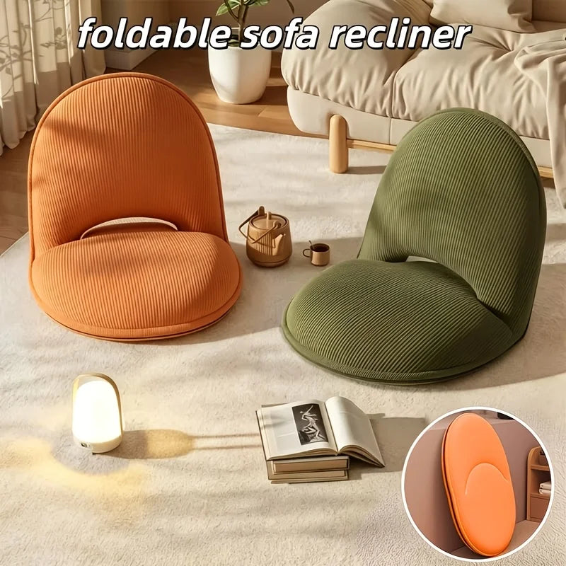 Adjustable Foldable Floor Chair With Backrest And Zipper