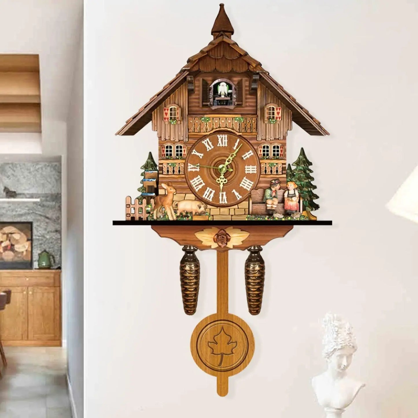 NEW Cuckoo Wall Clock for Living Room, Bedroom, Office, Kitchen, Traditional Northern European Design, Home Decoration Alarm Clock (CL-301)