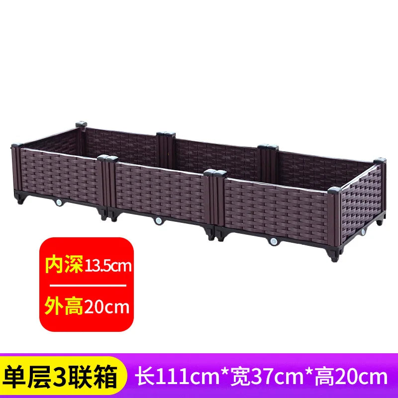 Oversized Thickened Plastic Balcony Planter Trough for Outdoor Gardening