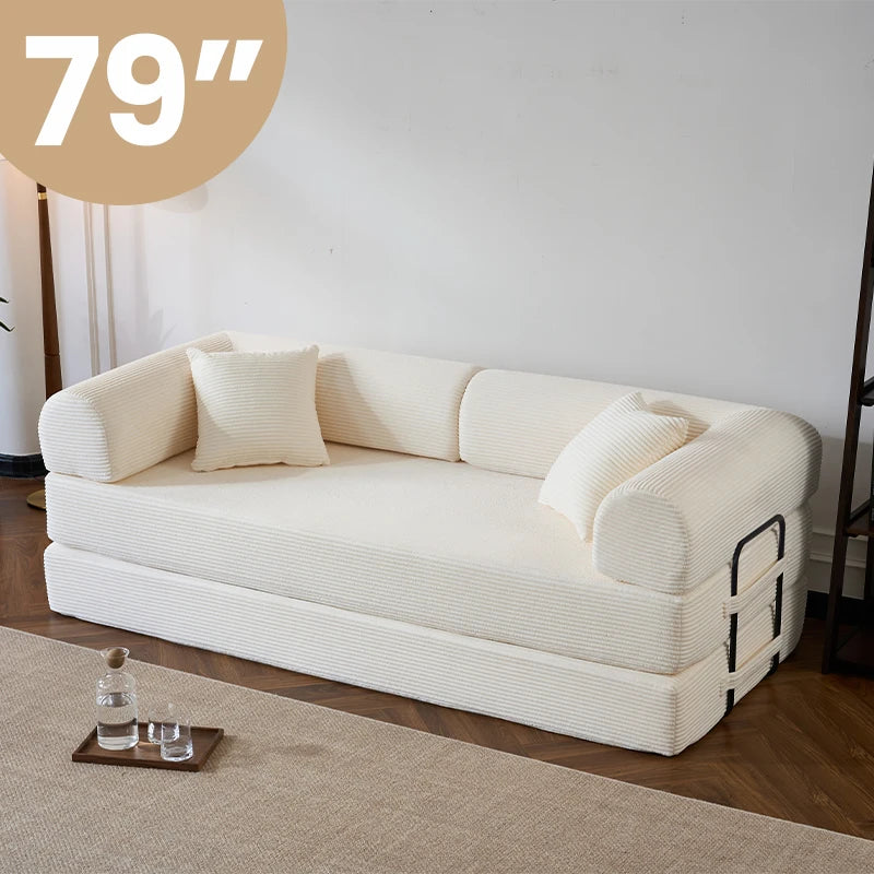 Modern Corduroy Folding Convertible Sofa Bed Sleeper