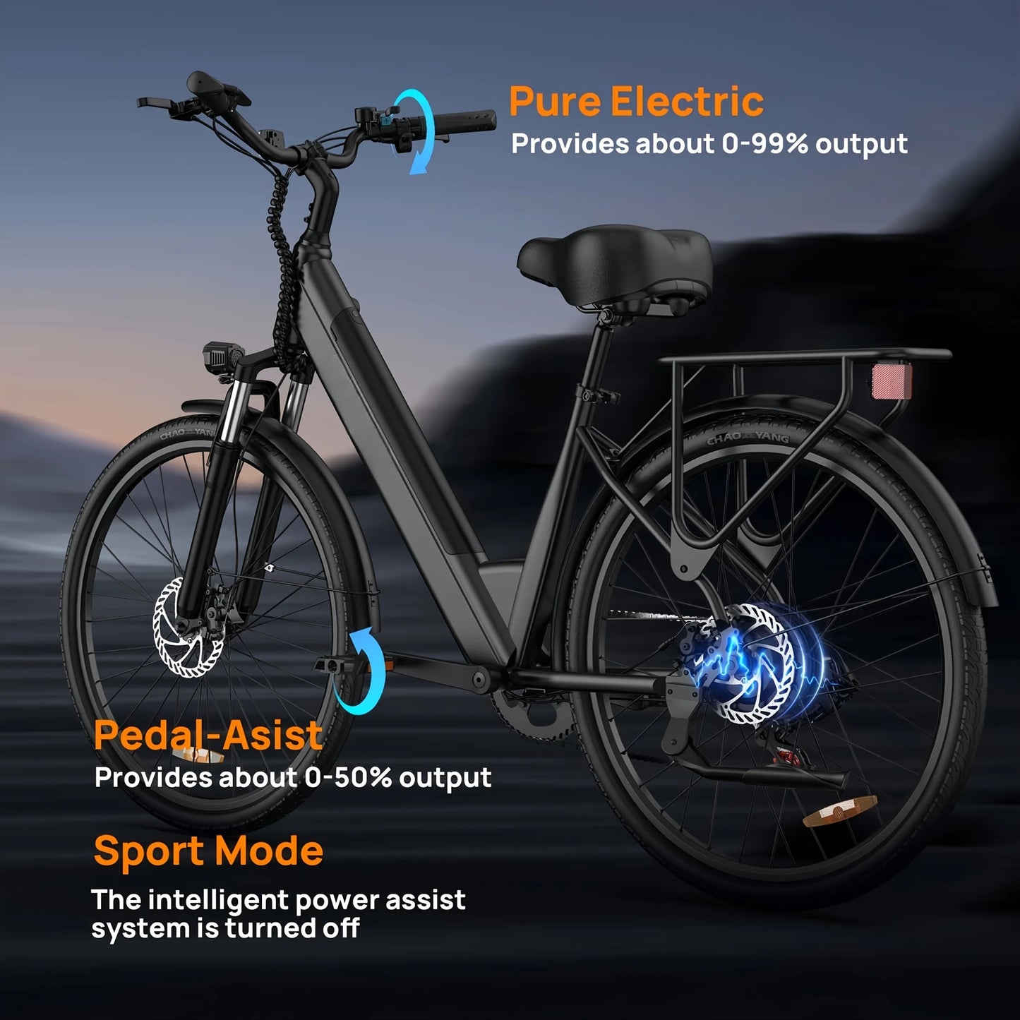 URLIFE Peak 750W E26 Electric Bike For Adults With 48V 10.4Ah Battery