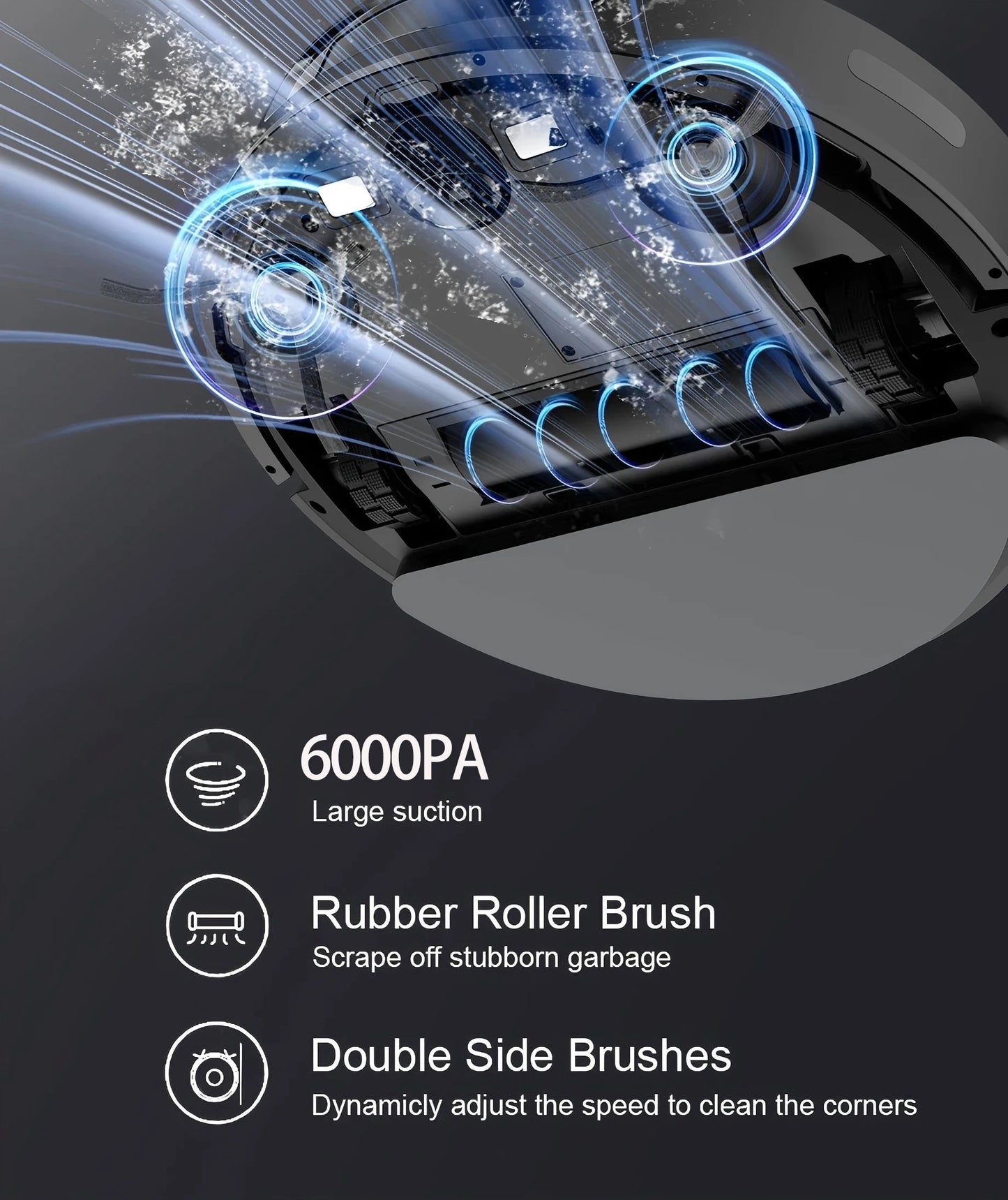 BOAIMORE Robot Vacuum Cleaner Mop With Smart Mapping