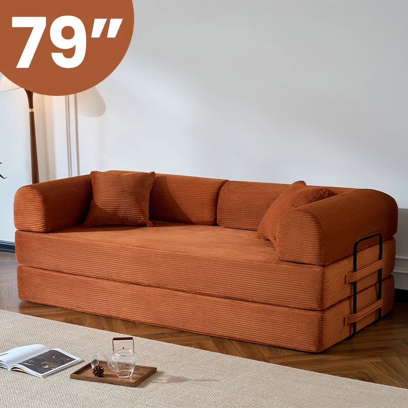 Modern Corduroy Folding Convertible Sofa Bed Sleeper