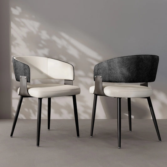 Modern Stylish Padded Dining Chair With Metal Frame