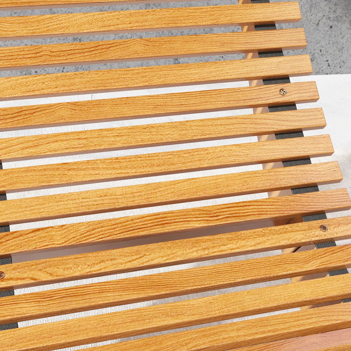 Outsunny Outdoor Teak Rocking Chair With Slatted Seat