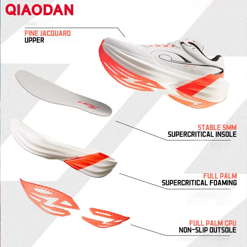 QIAODAN Men's Marathon Racing Shoes With Shock Absorption