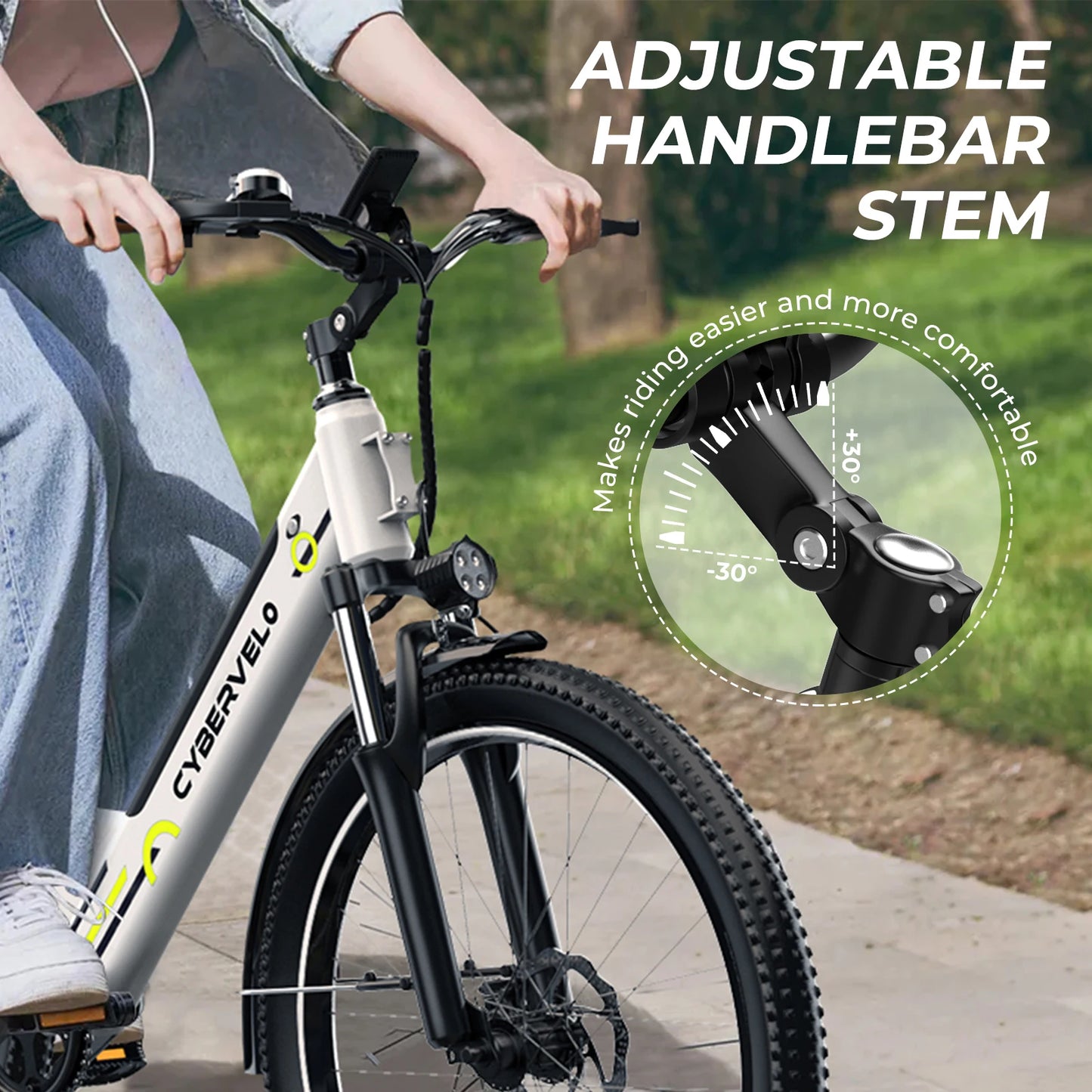 Cybervelo Urban Commute 1000W Electric Bike With Detachable Battery