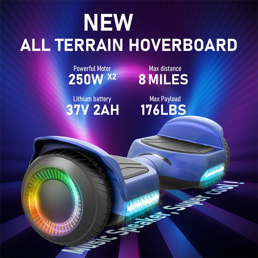 Gyroor Self Balancing Hoverboard All Terrain With Led Lights Bluetooth For Kids