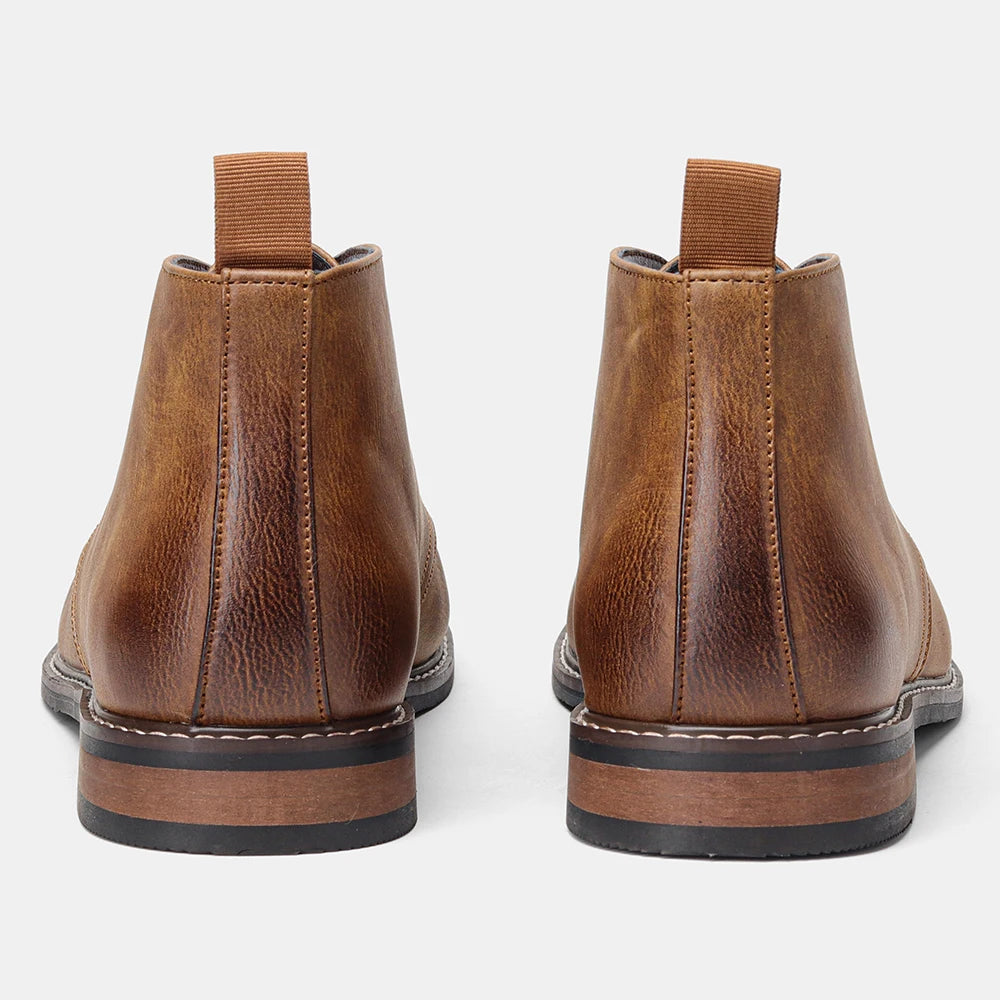 Hecrafted Leather Desert Boots Men Casual Retro Style Comfort