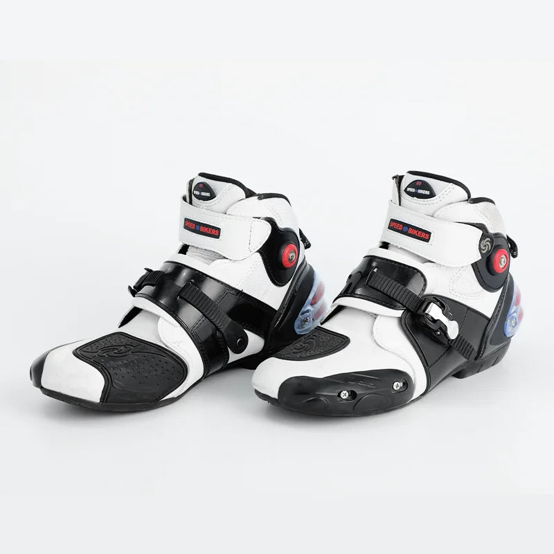 Unisex Leather And Mesh Motorcycle Boots For Men And Women
