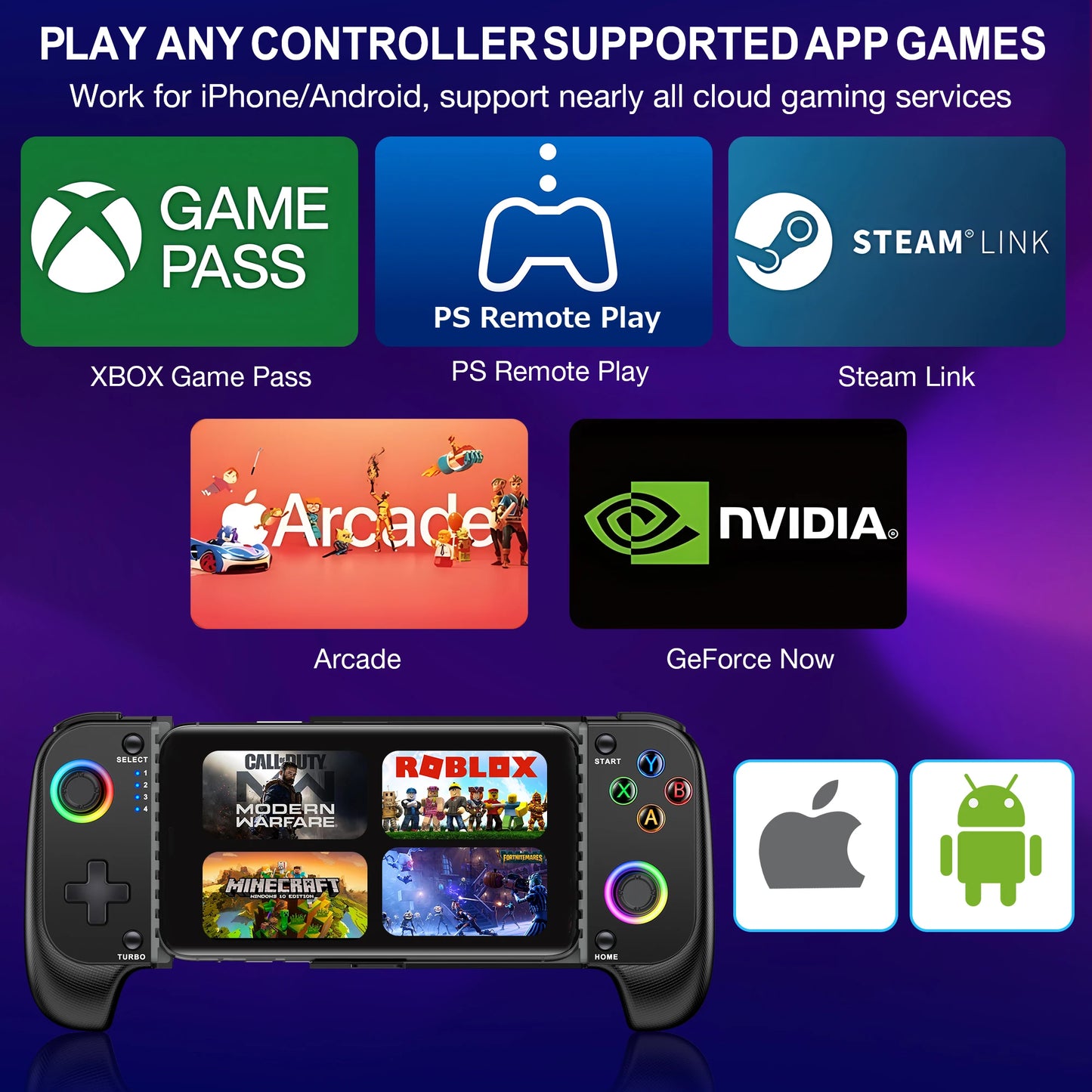 Beboncool MC100 Telescopic Wireless Bluetooth Gamepad For iOS Android Phone