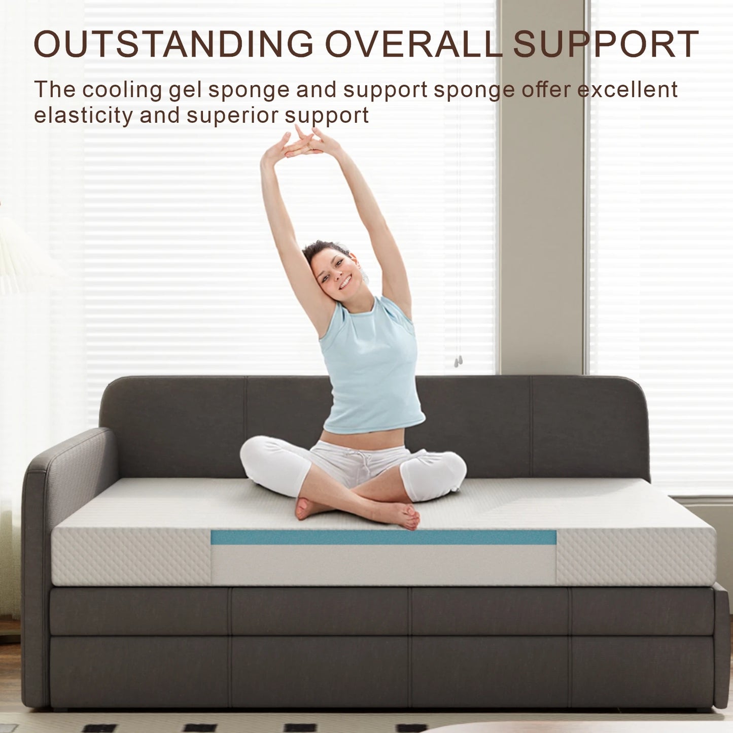 Twin Mattress 5 Inch Medium Firm Cooling Gel Memory Foam Mattress Fiberglass-Free Certified Safe for Support And Pressure Relief