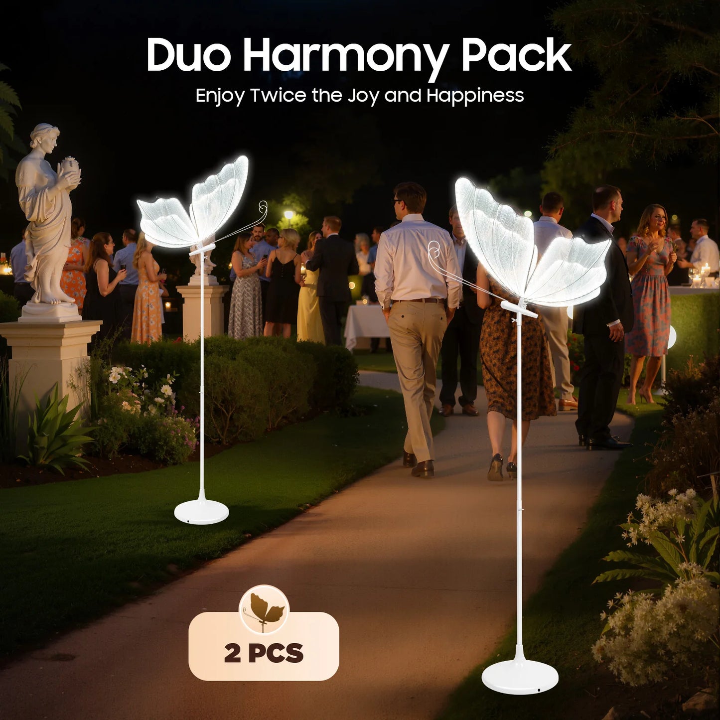 2PCS 23.6" Wedding Butterfly LED Floor Lamp Butterfly Wedding Lights Butterfly Creative Ceiling Lamp Adjustable Height 48W 110V