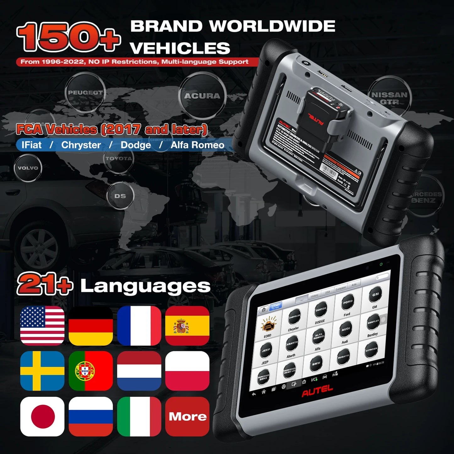 Autel MaxiCOM MK808BT PRO Car Automotivo Diagnostic Tools Bluetooth OBD2 Scanner Code Reader Diagnosis Tool PK MK808KBT MK808S
