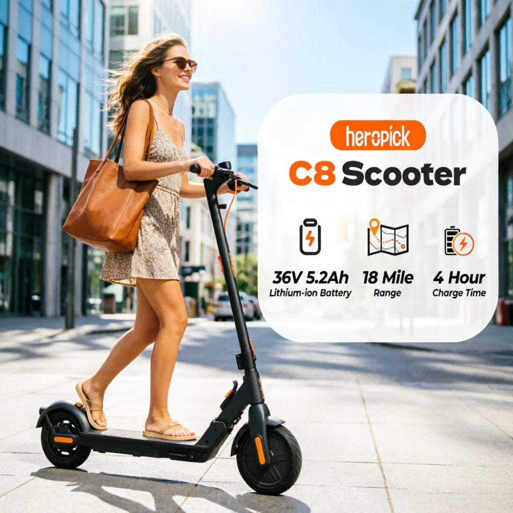 HeroPick C8 Electric Scooter 350W 19mph Foldable Commuter