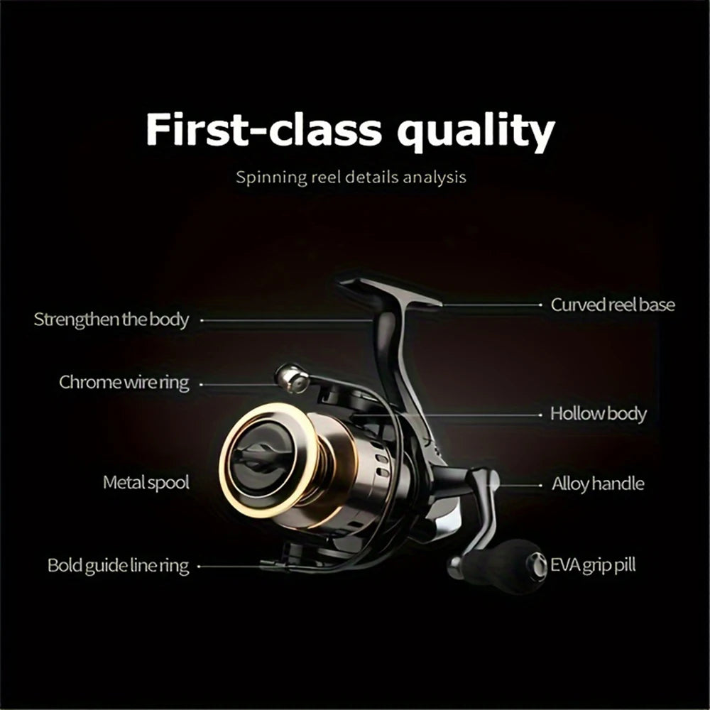 Spinning Reels With Metal Spool And Rocker Arm 5.2 To 1 Gear