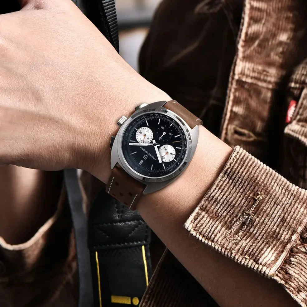 PAGANI DESIGN Men's Watches Retro Panda Dial Quartz Watch Men Japan VK63 Chronograph Sapphire glass Wrist Watch Men 2024 New