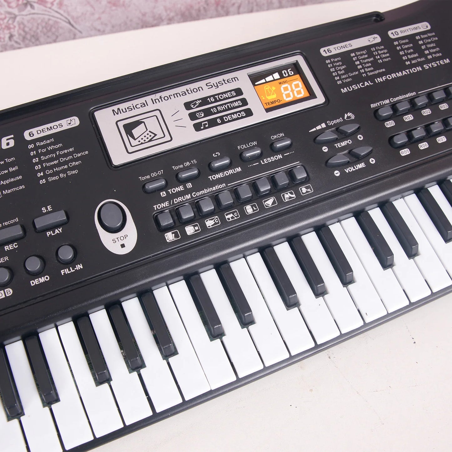 61 Keys Black Digital Music Electronic Keyboard Electric Piano Kids Musical Instrument Musical Instrument Electronic Keyboard