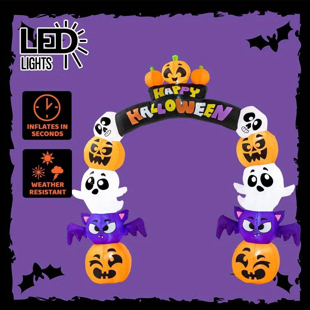 Joyfy Halloween Inflatable Pumpkin Archway With LED Lights