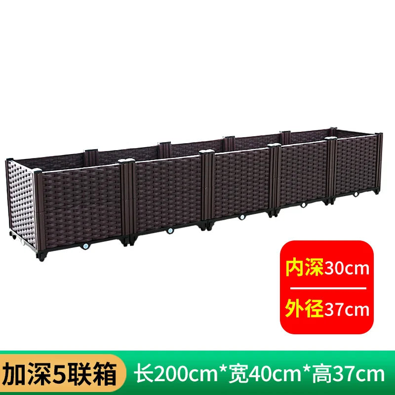 Oversized Thickened Plastic Balcony Planter Trough for Outdoor Gardening