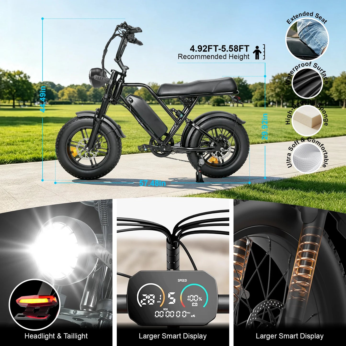 Obx 500W Mini Electric Mountain Bike With Lithium Battery