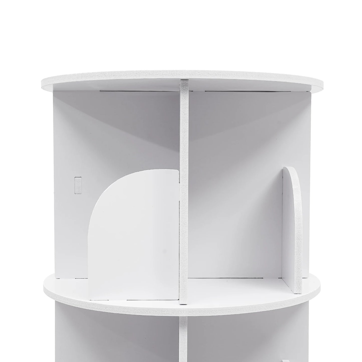 Rotatable Wooden Bookshelf Organizer 360 Degree Display Floor Standing